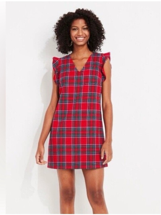 Vineyard Vines Dresses & Skirts - Vineyard Vines Nantucket Tartan Flutter Sleeve Shift Dress